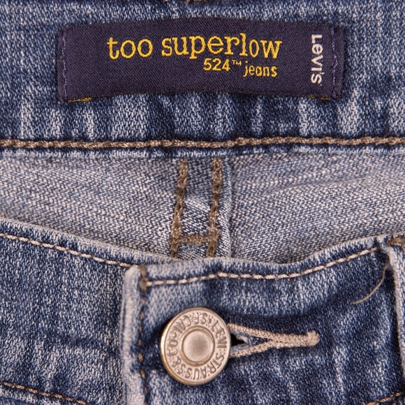 Levis Too Superlow 524 Faded Denim Jeans, Size 5M - Picture 5 of 8